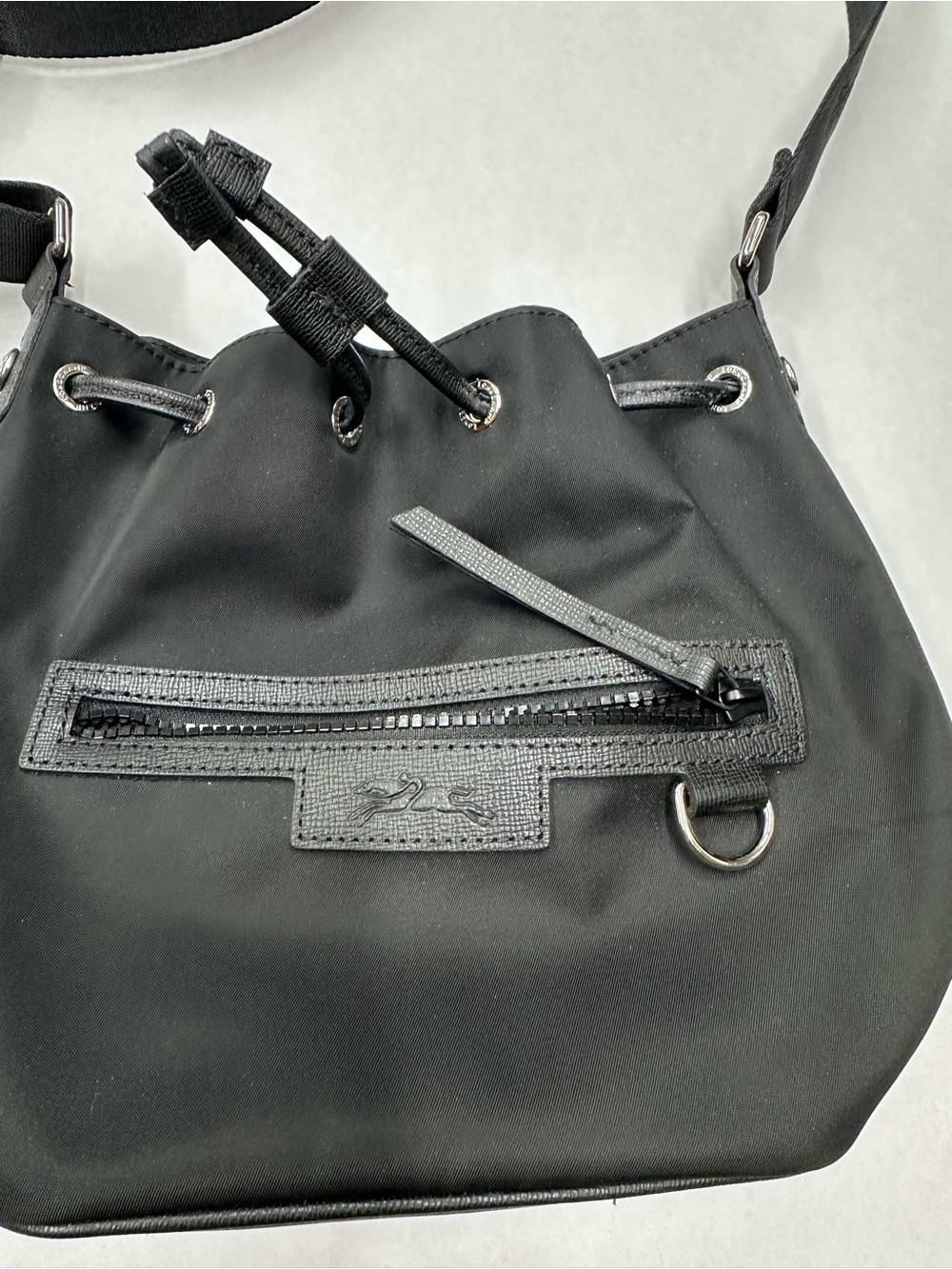 New $295 Longchamp Small Le Pliage Neoprene Bucket Bag Black - Picture 2 of 4